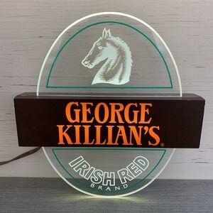 VTG 1985 George Killian's Irish Red Lighted Indoor Electric Beer Sign - Works!